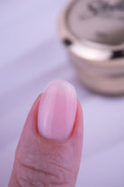 Kiss Hard Structure Gel 3-Free on nails, sheer pink builder gel overlay, shade match to Structure Gel 2.0 Pink Petal